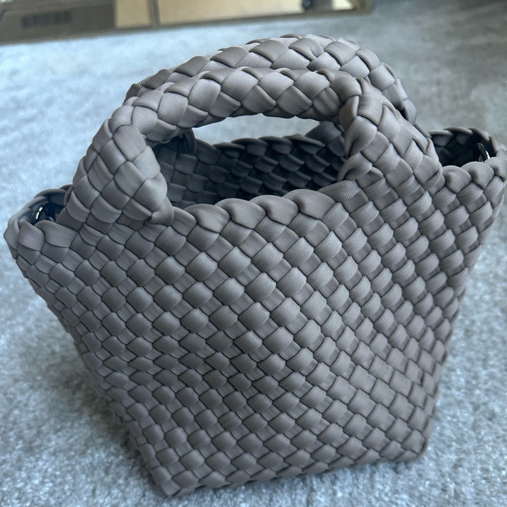 Naghedi St. Barths mini woven handbag in cashmere